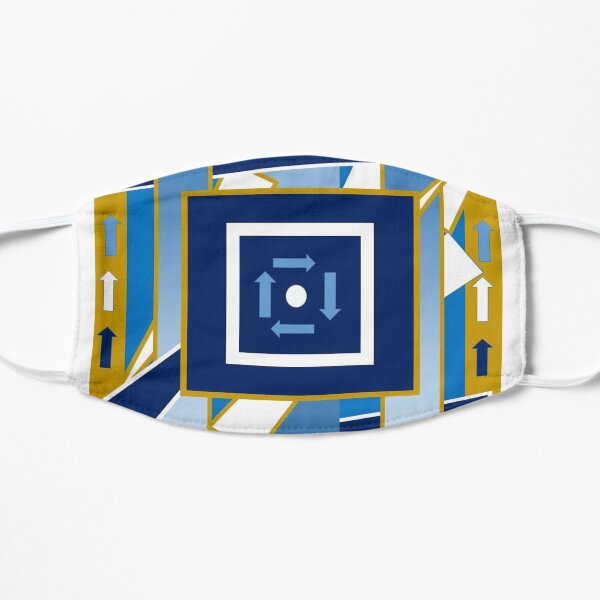 Blue Gold and White Directions Flat Mask