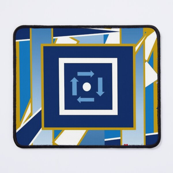 Blue Gold and White Directions Mouse Pad