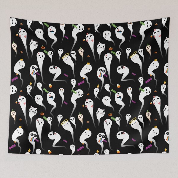 Item preview, cutest Halloween ghost pattern designed and sold by Wizabi.
