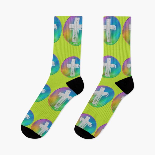 Item preview, Rainbow Circle with Cross - Christian Design designed and sold by TheKingdomAttic.