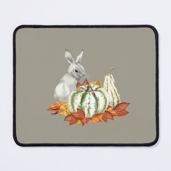 Item preview, Cute bunny with pumpkins and falling leaves - Autumn greetings designed and sold by FunnyChameleon.