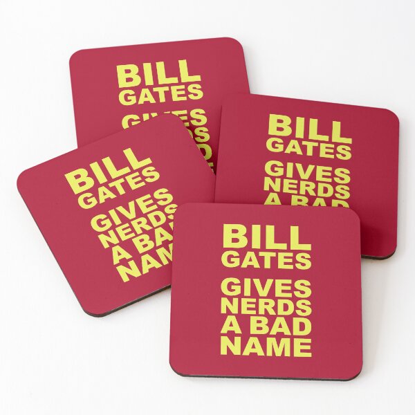 Item preview, Bill Gate Gives Nerds A Bad Name in Yellow Text on Red designed and sold by James-Cole.