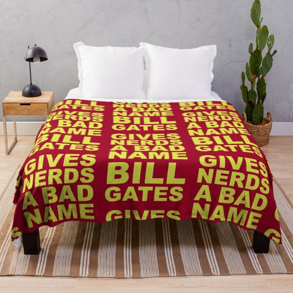 Item preview, Bill Gate Gives Nerds A Bad Name in Yellow Text on Red designed and sold by James-Cole.