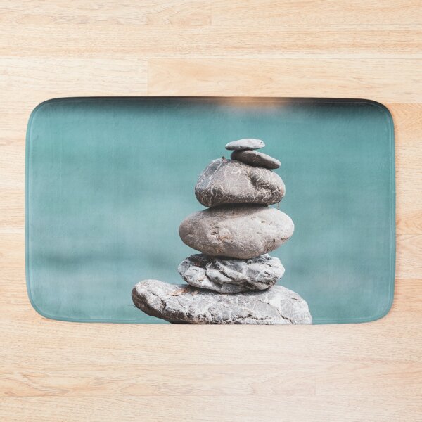 Item preview, Stacked stones with turquoise sea in the background designed and sold by mhailittlearts.