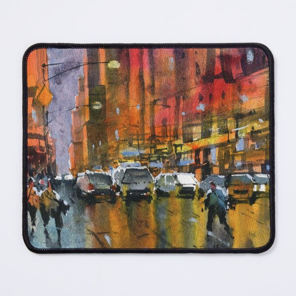Item preview, Impressionist Watercolor Cityscape - Manhattan designed and sold by darrenyeoart.