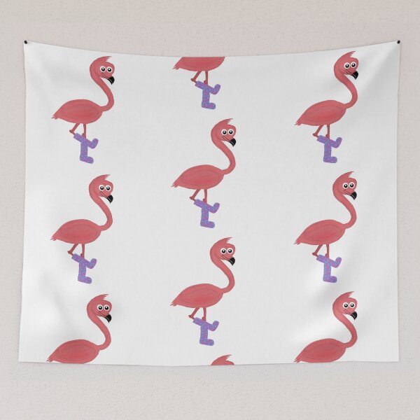 Item preview, Flamingo With Purple Gumboots designed and sold by InspiredPamjoy.