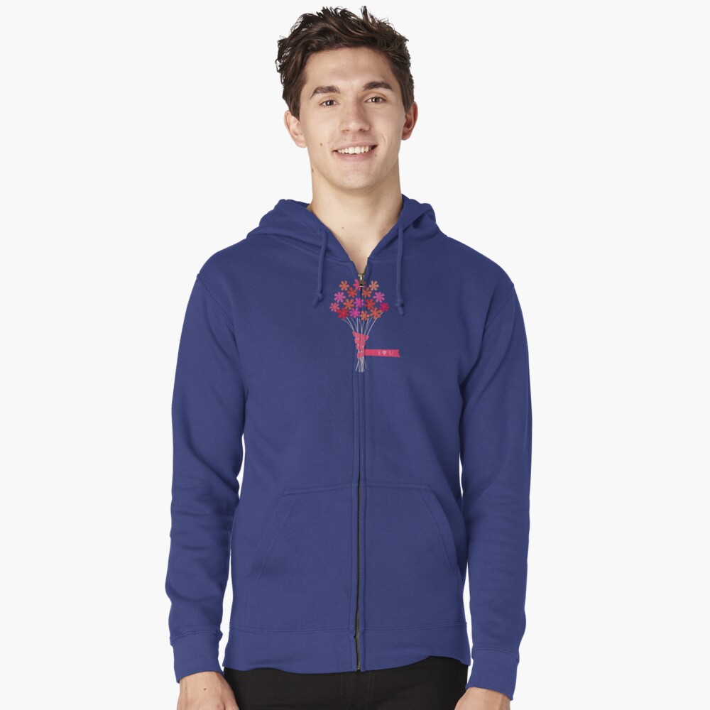 Flowers for You! Zipped Hoodie