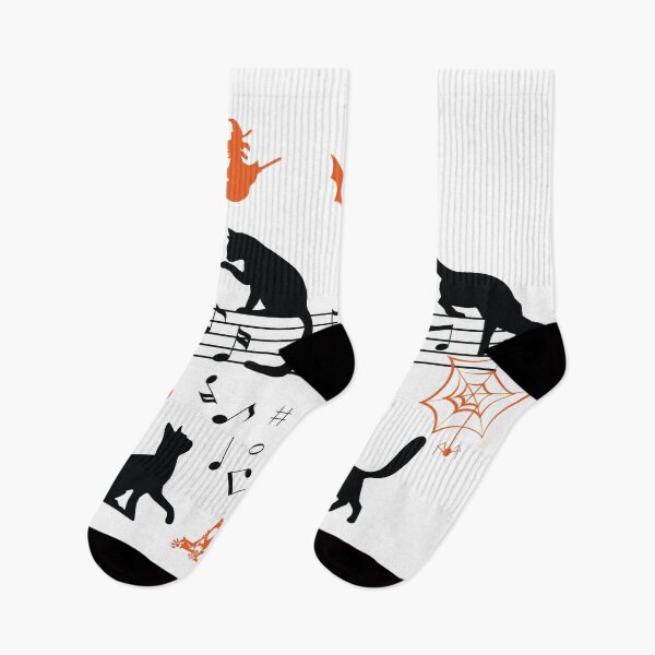 Item preview, Halloween Spooky and Scary Cats Playing Music Notes designed and sold by Blok45.