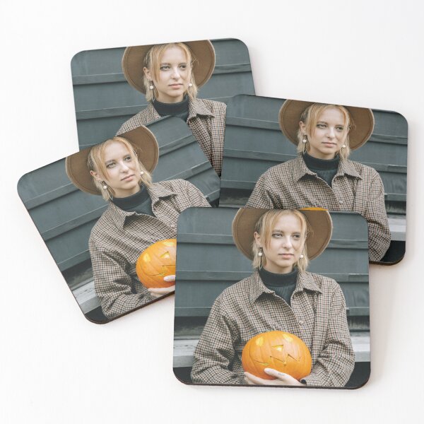 Item preview, Cowboy Girl Holding Pumpkin  Halloween Scene designed and sold by yourcherryguy.