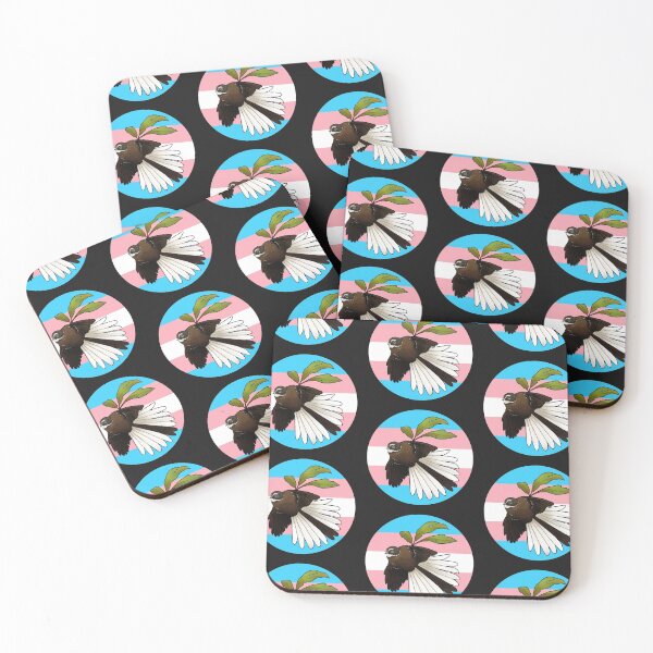 Pīwakawaka - trans flag Coasters (Set of 4)