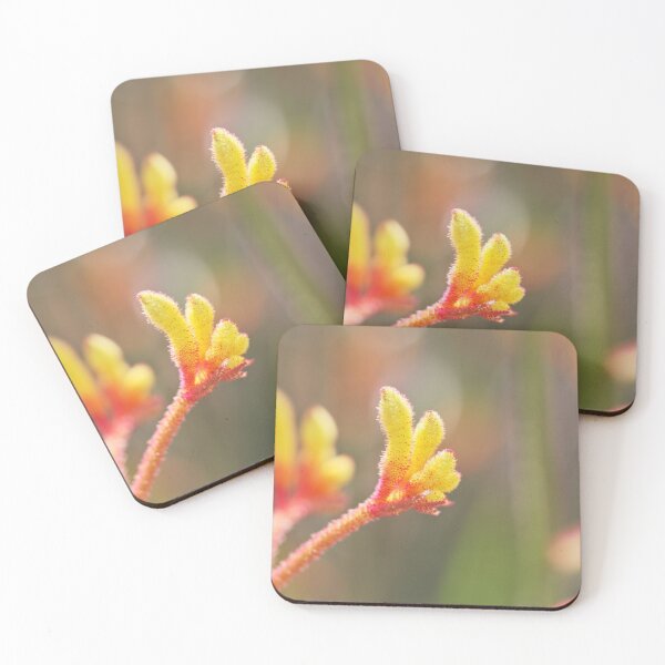 Item preview, Red and yellow Kangaroo paw plant macro designed and sold by hendrikspix.