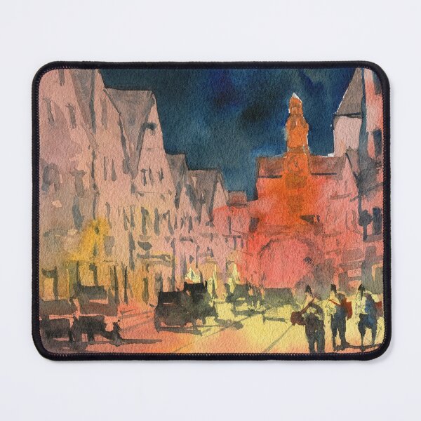 Item preview, Rothenburg, Germany - Impressionist Watercolor Painting designed and sold by darrenyeoart.