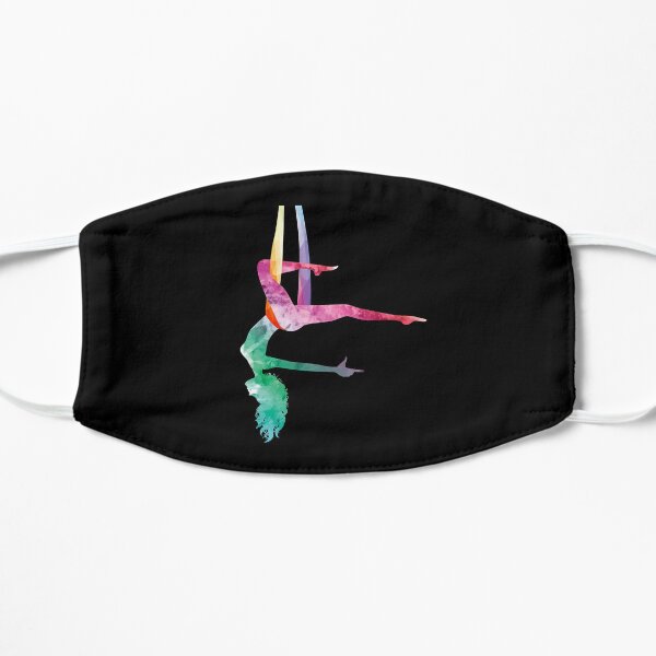 Aerial Yoga Acrobatic Sport Aerialist Gymnastics Watercolor Workout Flat Mask