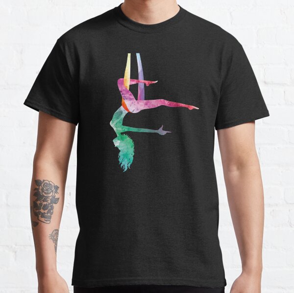 Aerial Yoga Acrobatic Sport Aerialist Gymnastics Watercolor Workout Classic T-Shirt