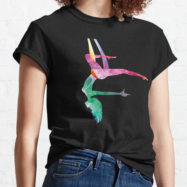 Aerial Yoga Acrobatic Sport Aerialist Gymnastics Watercolor Workout Classic T-Shirt