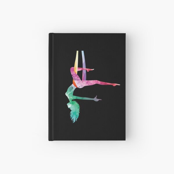 Aerial Yoga Acrobatic Sport Aerialist Gymnastics Watercolor Workout Hardcover Journal