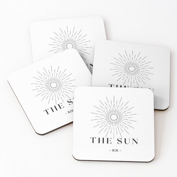 Item preview, The sun Tarot Card XIX Minimalist Black and White designed and sold by Manoondaly.