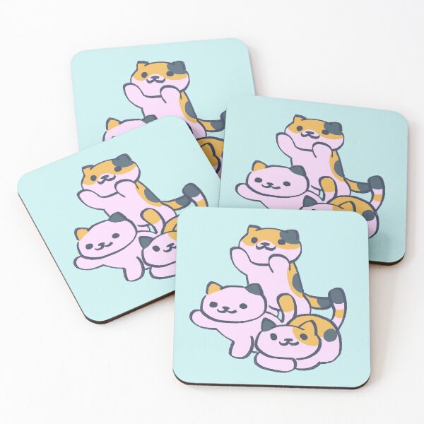 Item preview, I draw that wallpaper dottie, callie, and sunny calico cats gang / neko atsume designed and sold by RansRoom.