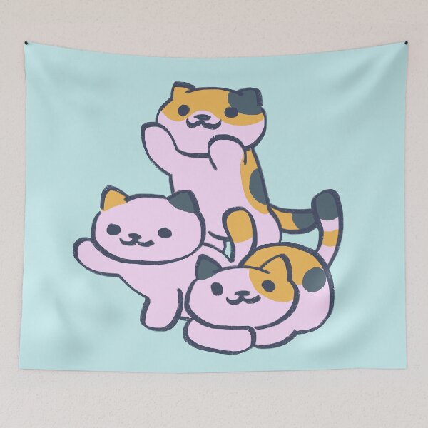 Item preview, I draw that wallpaper dottie, callie, and sunny calico cats gang / neko atsume designed and sold by RansRoom.