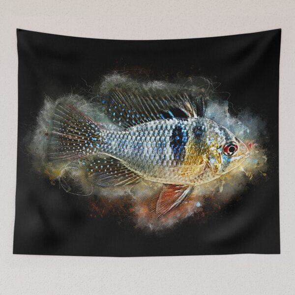 Aperçu de l'œuvre Cichlidé papillon - Mikrogeophagus ramirezi créée et vendue par AquariumLutter.