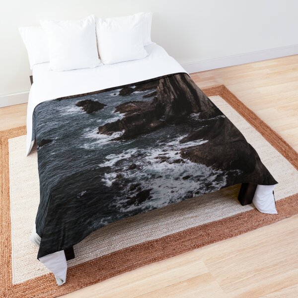 Natural Rock Formation on Sea - Moody Landscape Comforter