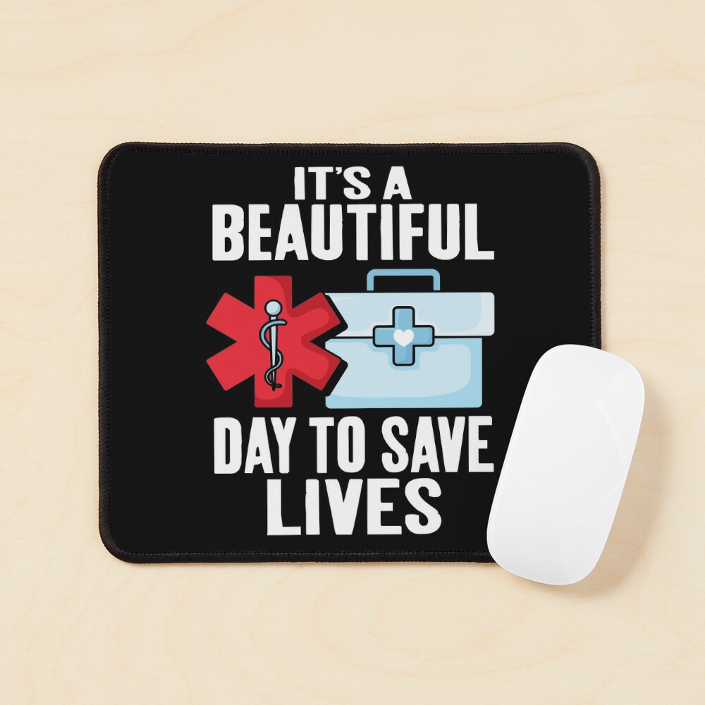 It's A Beautiful Day To Save Lives badge reel for ER Nurse Doctor
