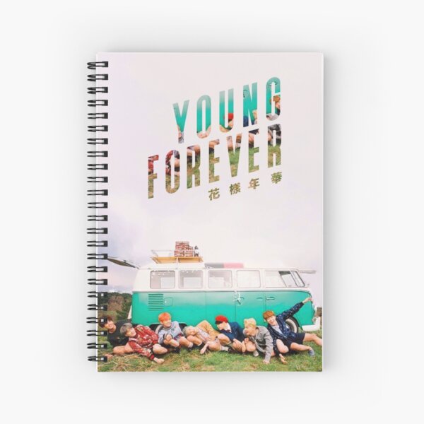 Colorful Young Forever BTS Edit Spiral Notebook
