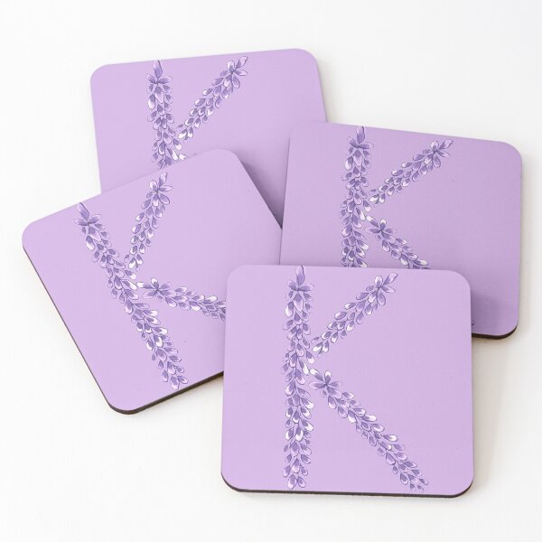 Item preview, Lavender Letter K Hand Drawn in Watercolor and Ink designed and sold by EndlessDoodles.