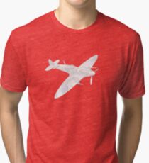 1936 WWII Spitfire Fighter Airplane Tri-blend T-Shirt