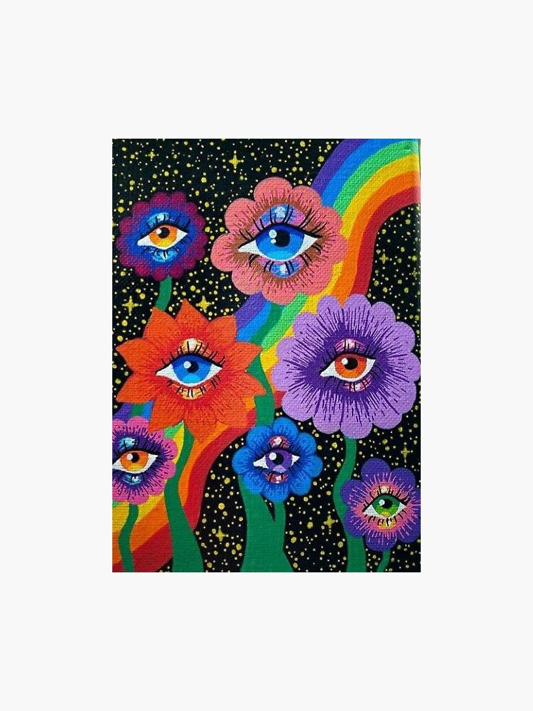 "The Flowers Have Eyes Sticker" Sticker by Formula76 Redbubble