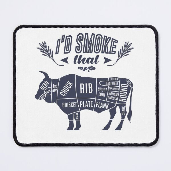 Item preview, Mens Chef Butcher Cook BBQ I'd Smoke That Cow Beef Funny designed and sold by Artsy Aura ⭐⭐⭐⭐⭐ .
