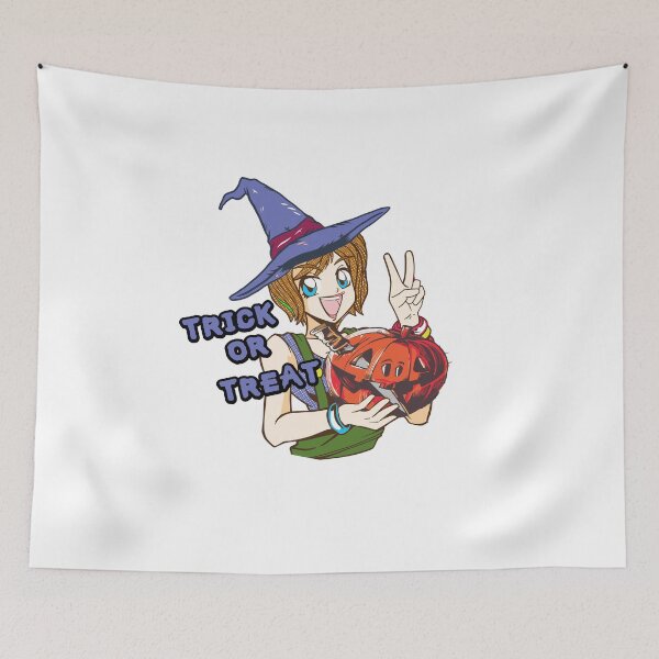 Item preview, Kawaii cute scary anime witch with pumpkin designed and sold by Merchandiser099.