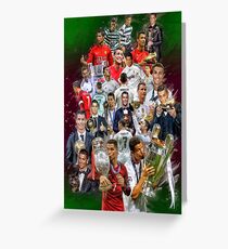 Cristiano Ronaldo (From Sporting de Lisboa Portugal to Real Madrid) + Portugal NT+ trophies Greeting Card