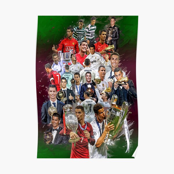 Cristiano Ronaldo (Du Portugal de Sporting de Lisbonne au Real Madrid) + Trophées du Portugal NT + Poster