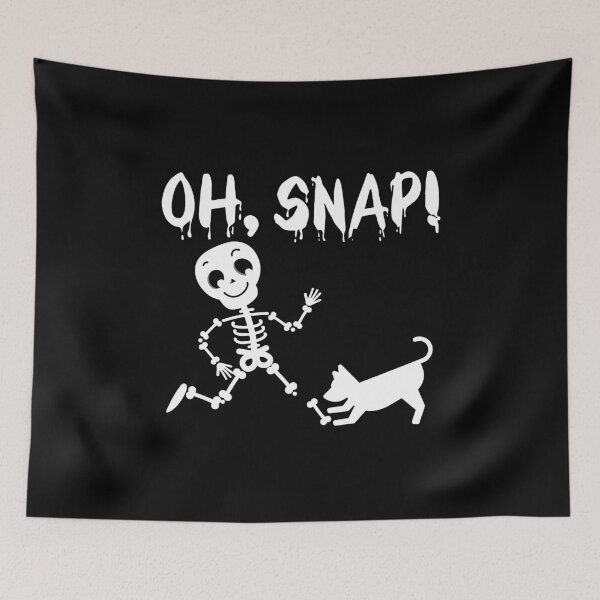 Item preview, Oh Snap, Pumpkin Dog Owner Biting, Halloween Skeleton Snapping designed and sold by Merchking1.