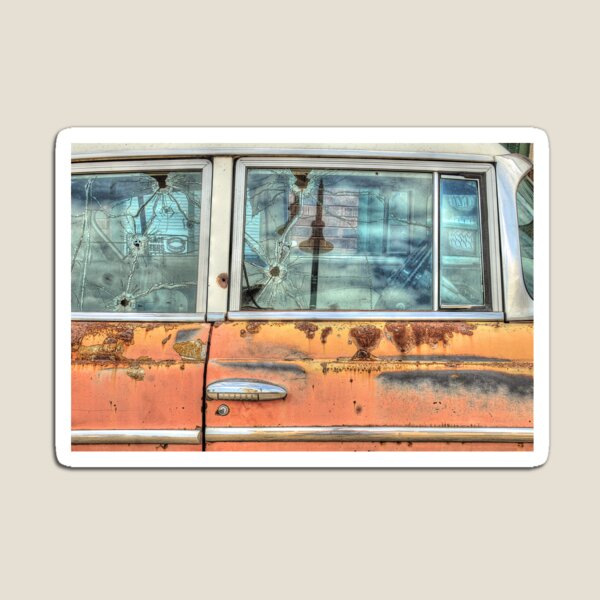 "The Getaway Car Takes A Hit" Magnet