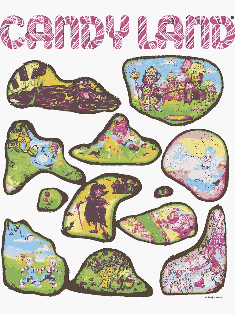 "Candy Land Locations" Sticker for Sale by agininf Redbubble