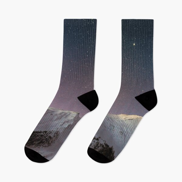 Item preview, Mountain Covered with Snow Under Stars and Purple Galaxy designed and sold by Hassan  Adnan.