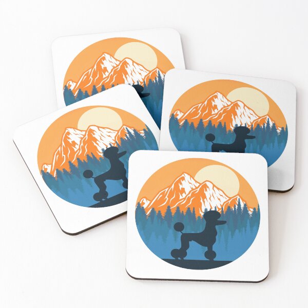 Item preview, Poodle Dog Silhouette Sunset Mountain Forest poodle lover designed and sold by alaechamlal.