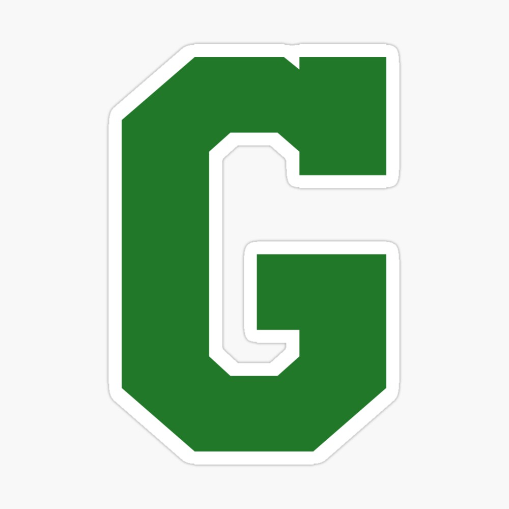 alphabet green g sports letter g poster by thecultstuff redbubble