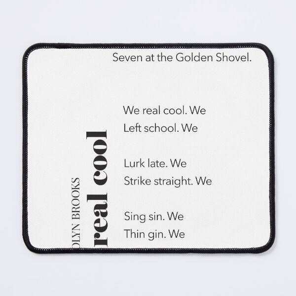 Item preview, We Real Cool | Gwendolyn Brooks | Poem | Teenagers | Rebel | Inspiration | Wall Art | Minimalist | Quote | Physical Print designed and sold by SmashingInkster.