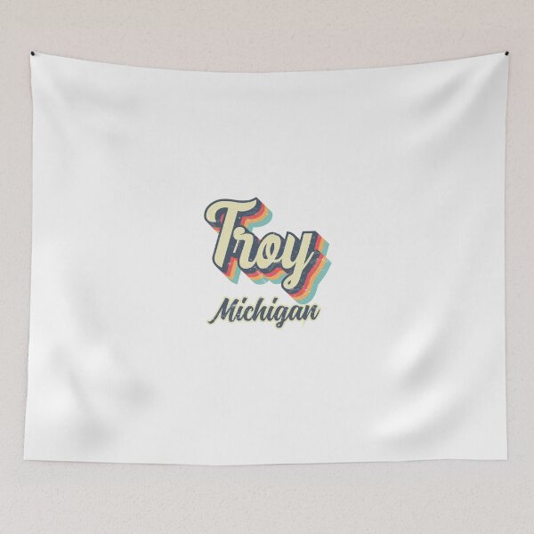 Item preview, Troy City Michigan Retro Vintage 70s rainbow designed and sold by Teelogic.