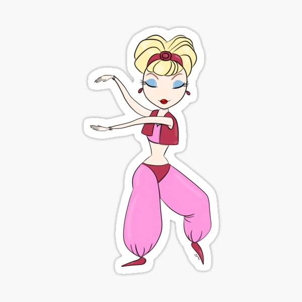 I Dream of Jeannie - Jeannie Bottle with smoke and eyes Sticker