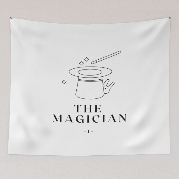 Item preview, The Magician Tarot Card I Minimalist Black and White designed and sold by Manoondaly.