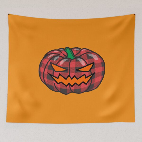 Item preview, Red Buffalo Plaid Jack O'lantern Pumpkin Face Scary Halloween Costume  designed and sold by alenaz.