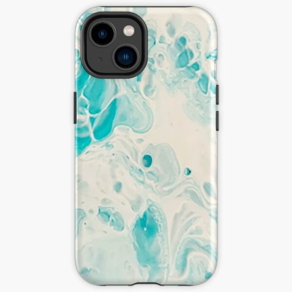 Abstract Acrylic Painting 04 - blue ocean, water, wave, milky iPhone Tough Case