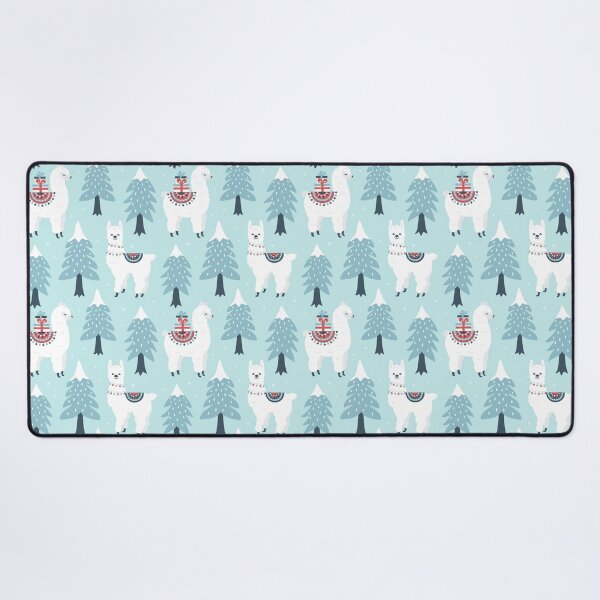 Christmas Llama Alpaca Desk Mat