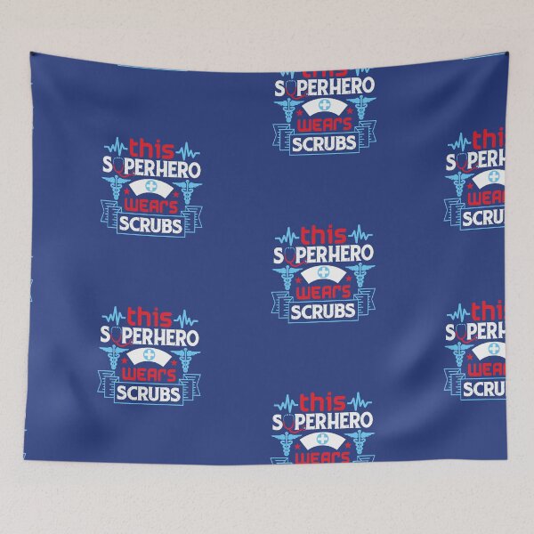 Item preview, This Superhero Wears Scrubs designed and sold by CreativeBel.