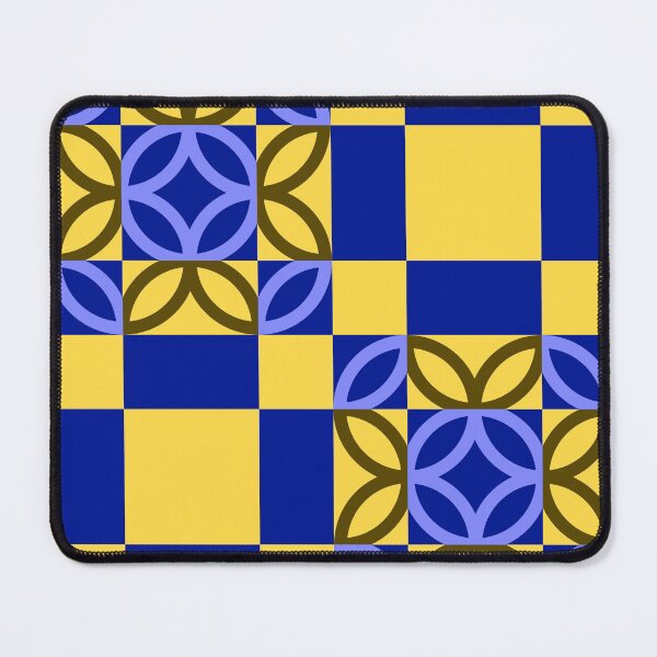Item preview, Checkered Circles Yellow and Dark Blue Pattern designed and sold by Istvan Ocztos.