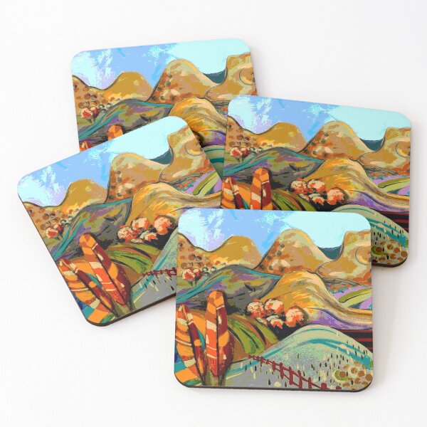 Item preview, Original art Colourful landscape 2 designed and sold by SueHolmArt.